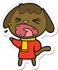 sticker of a cute cartoon dog