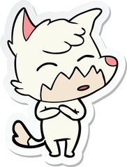 sticker of a cartoon fox