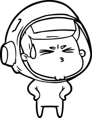 cartoon stressed astronaut