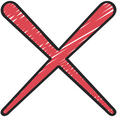 Thick to Thin Cross Icon