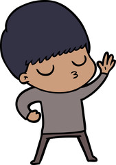 cartoon calm boy