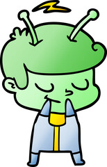 self conscious cartoon spaceman