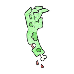 freehand textured cartoon zombie arm