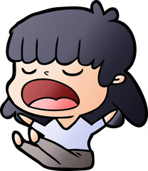 cartoon woman talking loudly