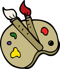cartoon doodle artist palette