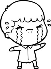 Fototapeta premium cartoon man crying