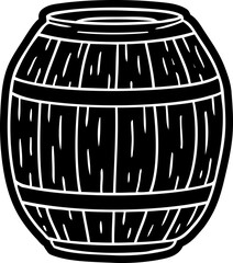 cartoon icon of a wooden barrel