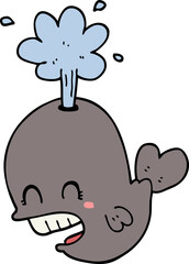 cartoon spouting whale