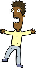 cartoon terrified man