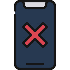 Obraz premium Mobile Phone Cross Icon