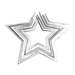 Grunge frame in star shape Vector illustration