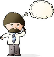 cartoon teacher with thought bubble