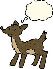 cute cartoon deer with thought bubble