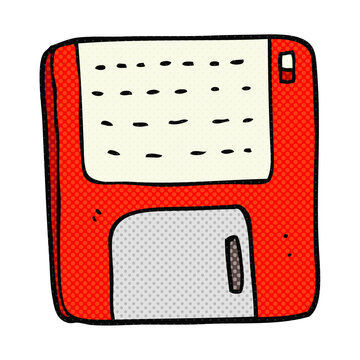 freehand drawn cartoon old computer disk