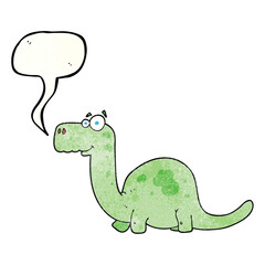freehand speech bubble textured cartoon dinosaur