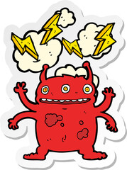 sticker of a cartoon space alien