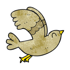 freehand textured cartoon bird