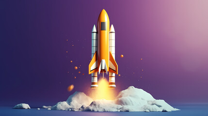 Rocket launching background, Science education, Business startup concept,PPT background