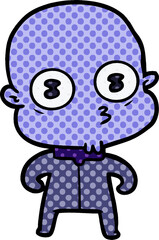 cartoon weird bald spaceman