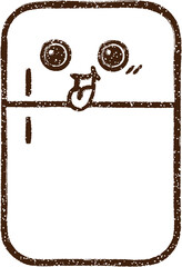 Retro Refrigerator Charcoal Drawing