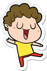 sticker of a dann cartoon man