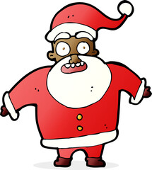 cartoon shocked santa claus