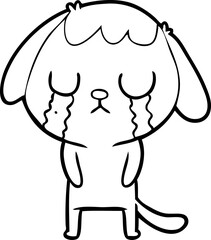 cute cartoon dog crying
