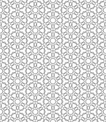 Black and white seamless abstract pattern. Background and backdrop. Grayscale ornamental design. Mosaic ornaments. Vector graphic illustration. EPS10.