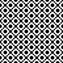 Black and white seamless abstract pattern. Background and backdrop. Grayscale ornamental design. Mosaic ornaments. Vector graphic illustration. EPS10.