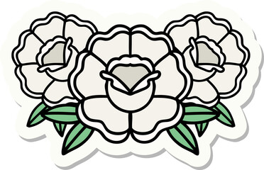 sticker of tattoo in traditional style of a bouquet of flowers