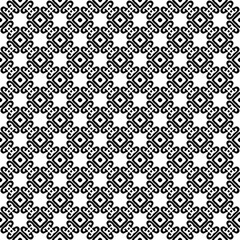 Black and white seamless abstract pattern. Background and backdrop. Grayscale ornamental design. Mosaic ornaments. Vector graphic illustration. EPS10.