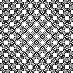 Black and white seamless abstract pattern. Background and backdrop. Grayscale ornamental design. Mosaic ornaments. Vector graphic illustration. EPS10.