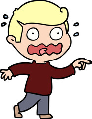 cartoon stressed out pointing