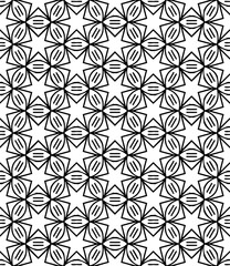 Black and white seamless abstract pattern. Background and backdrop. Grayscale ornamental design. Mosaic ornaments. Vector graphic illustration. EPS10.