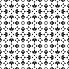 Black and white seamless abstract pattern. Background and backdrop. Grayscale ornamental design. Mosaic ornaments. Vector graphic illustration. EPS10.