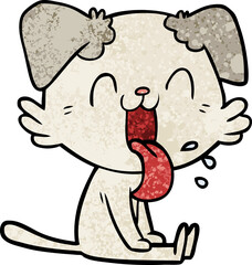 cartoon panting dog