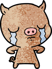 cartoon pig crying
