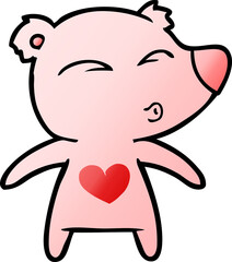 cartoon whistling bear