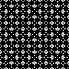 Black and white seamless abstract pattern. Background and backdrop. Grayscale ornamental design. Mosaic ornaments. Vector graphic illustration. EPS10.