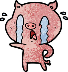 crying pig cartoon