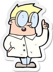 sticker of a cartoon scientist