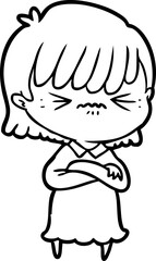 annoyed cartoon girl