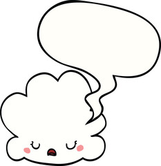 cute cartoon cloud with speech bubble