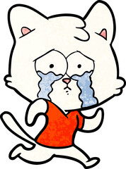 crying cartoon cat