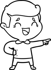 cartoon laughing man pointing
