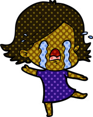 cartoon woman crying