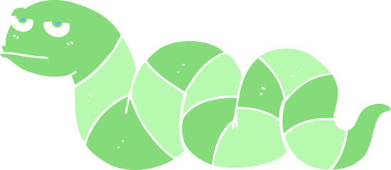 flat color illustration of bored snake