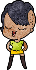 happy cartoon girl