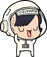 cartoon astronaut woman