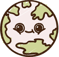 Planet Earth Chalk Drawing